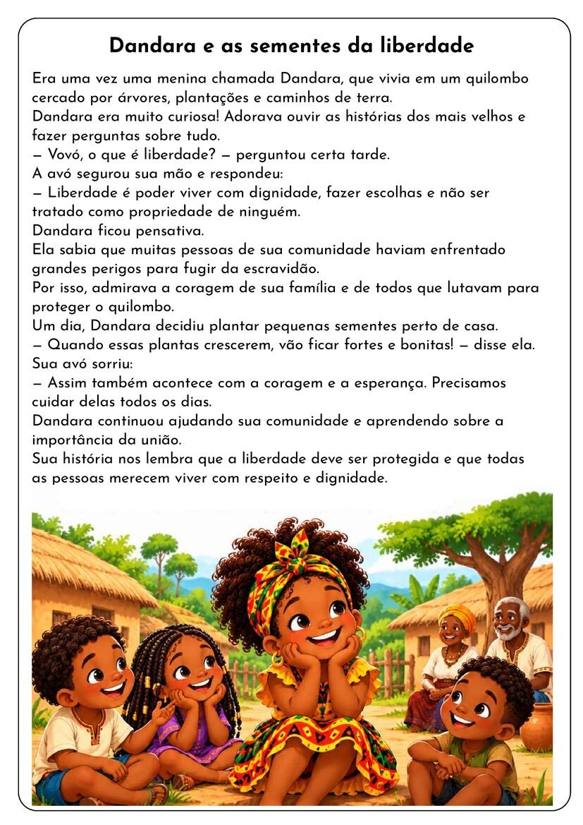 Textos sobre Consciência Negra para Educação Infantil atividade escolar página 8